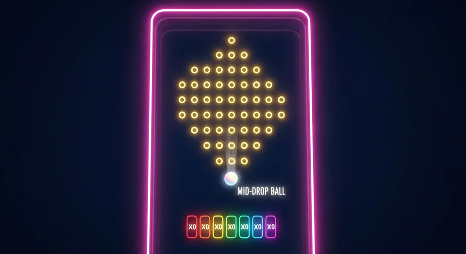 Piste-Plinko — neon coin drop